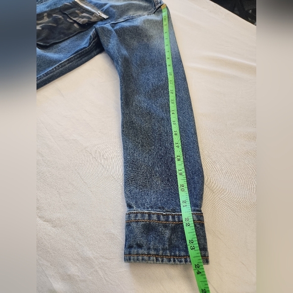 Five CM Men's Denim Blue Jean Shirt Snap Front Shacket, Size Small - Picture 8 of 15